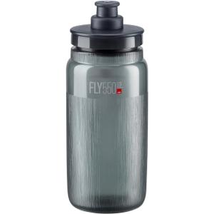 ELITE Fly Tex Cycling Water Bottle 550ml Clear Smoke Ultra-Lightweight, BPA-Free, Easy-Squeeze Sports Bottle for Road, MTB & Gravel