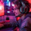 Wireless Gaming Headsets for PS5, PS4, Mac, Switch, PC, Computer - 2.4GHz & Bluetooth 5.2 Gamer Gaming Headphones Wireless, ENC Noise-Canceling Mic, 50MM Drivers, Red