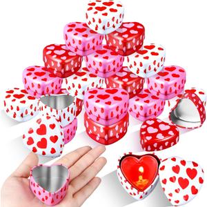 MorningRo 24 Pcs Valentine Heart Candle Tins with Lids Empty Heart Shaped Candle Jars 2 oz Containers Box for DIY Making Candles Valentine Gifts (Colorful)