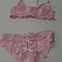 Avidlove Lingerie Set for Women Lace Bra and Panty Sets 2 Piece Lace Babydoll Outfits S-XXL (Medium, Pink)