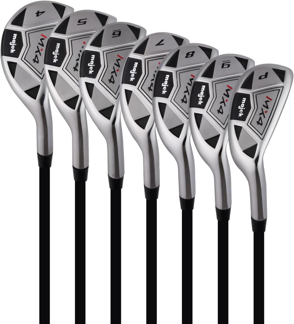 Men’s Majek MX4 Hybrid Iron Set, which Includes: #4, 5, 6, 7, 8, 9, PW Regular Flex Graphite Right Handed New Utility Clubs