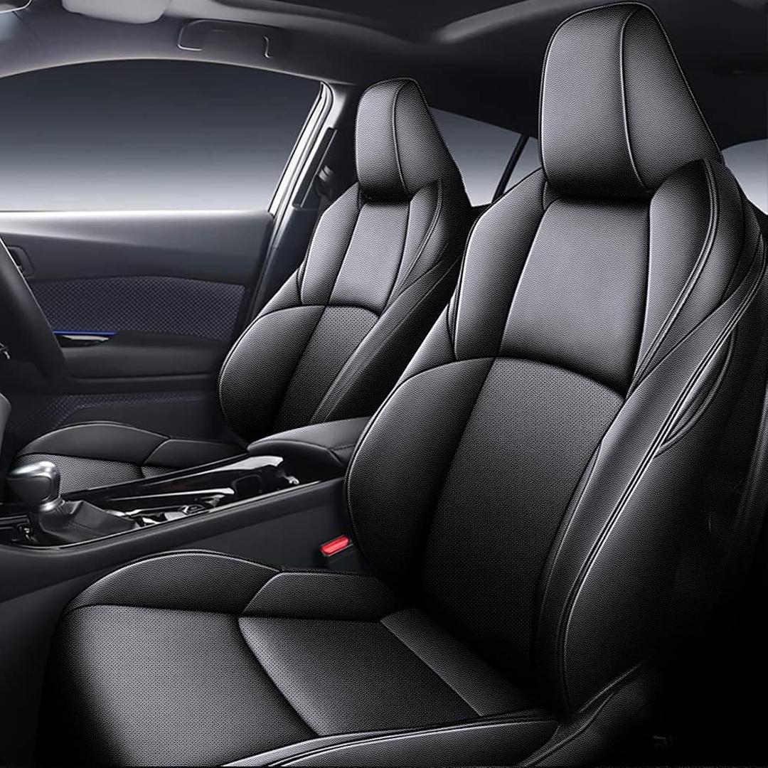 AOMSAZTO Car Seat Cover for Mazda 3 2019 2020 2021 2022 2023 2024 2025 2026 - Full Set Customized Black Faux Leather Seat Covers