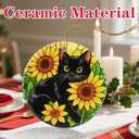 4 x Christmas Ornament, Christmas Decoration, Ceramic-Style Black Cat Ornament, Heirloom Keepsakes, Holiday Ornaments, Holiday Presents, Unique Xmas Gifts, Gift Exchange Ornaments, Gift Idea