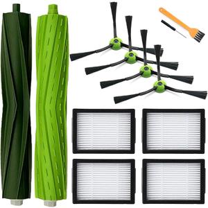Replacement Parts for iRobot Roomba E5 E6 E7 i2 i3 i3+i4 i4+ i5 i5+ i6 i6+ i7 i7+ i8 i8+/Plus i1 E i j Series Robot Vacuum,1 sets of multi-surface roller brushes 4 filters 4 side brushes