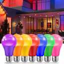 JAHEKS Blue Red Light Bulbs for Outdoor Porch, 9W(60W Equivalent) E26 Base LED Bulb for Memorial Day,Independence Day,Christmas,Halloween,Wedding,Party,Bar,Holiday,Home Decor, 2-Pack