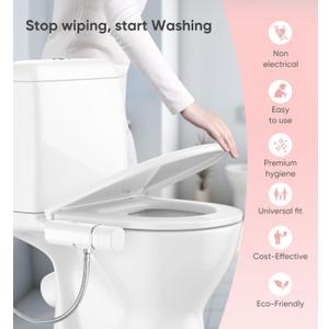 Ultra-Slim Bidet Attachment, Posterior & Feminine