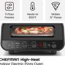 CHEFMAN Indoor Pizza Oven - Makes 12 Inch Pizzas in Minutes, Heats up to 800F - Countertop Electric Maker with 5 Touchscreen Presets, Pizza Stone and Peel Included - Stainless Black