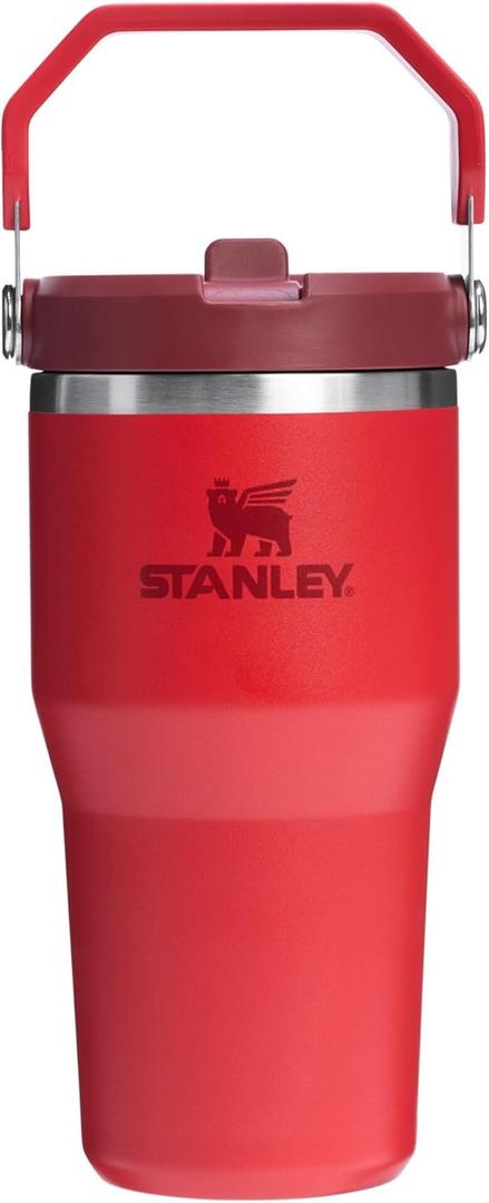 STANLEY IceFlow 2.0 Flip Straw Tumbler with Handle 20 oz | Twist On Lid and Flip Up Straw | Leakproof Water Bottle | Insulated Stainless Steel | BPA-Free | Chili Red