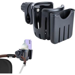 Cup Holder Compatible with Cybex Stroller | Rotable and Adjustable, Stroller Cup Holder with Phone Slot
