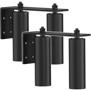 JUGREAT JUGREAT 6 in Adjustable Sliding Gate Rollers,Slide Gate Guide Roller with Heavy Duty L Post Welded Bracket,Dual Hard Nylon Guider-2 Pack