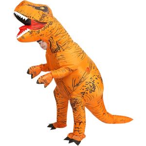 Inflatable Dinosaur Costume Kid, Blow Up Inflatable Trex Costume for Halloween Themed Party Cosplay, One Size
