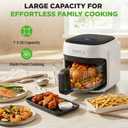 NutriChef Family Size 7.5 Quart Air Fryer | 6 Preset Cooking Modes | Glass Fry Bowl for Best Cooking | 360 Air Circulation | Cook Veggies, Steak, Fries, Seafood, Chicken & More | White