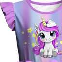 LQSZ Girls Tulle Dresses Princess Flutter Sleeve Tutu Dress for Toddler Girl 3-12 Years (Purple)