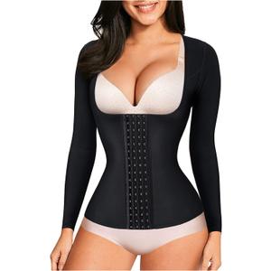 Gotoly Women Waist Trainer Corset Tummy Control Shapewear Upper Arm Shaper Post Surgical Slimmer Compression Tops (Large, Black)