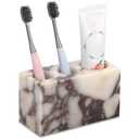 Natural Marble Toothbrush Holder, Calacatta Viola, 3 Slots
