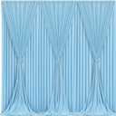 Blue Backdrop Curtains 6 Panels - Wrinkle-Free Light Blue Curtains Polyester Photography Drapes Photo Background for Baby Shower Birthday Party Decorations- 24 X10FT (Blue)