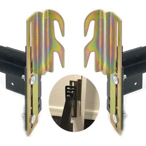 2 Pcs 711 Bed Frame Bolt On to Hook On Conversion Brackets for Headboard with Hardware, Adjustable Bed Rail Hook Plate AdapterHook on Bed Rails Brackets