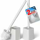 FORASTO 2Pack Toilet Bowl Brush and Holder Set - Toilet Scrubber Brush,Cleaning Brush,Bathroom Decor,Household Essentials,Cleaning Supplies,Home Essentials,Light Gray
