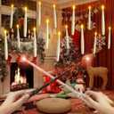 Floating Candles with Wand, 20 Pack Hanging Taper Candles, Battery Operated with 2 Wand Remotes, Flameless Magic for Xmas Halloween Decor