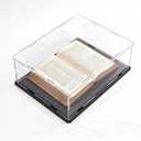 Acrylic Display Case, Clear Acrylic Display Box with Matte Base, Dustproof Collectible Showcase for Books, Stamps, Medals, Maps, Albums and Jewelries, 13x 13 x 5 inch