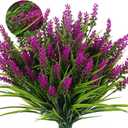 RECUTMS Artificial Flowers Plants Faux Lavender Flower Indoor Outside Hanging Decorations,8 Bundles (Fuchsia)