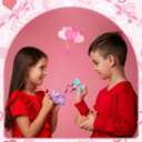 Jerify 12 Pcs 2 Inch Valentines Rubber Ducks Bulk with Gift Cards Mini Heart Rubber Duckies Bath Toys Valentine's Day Gift for Kids Classroom Favors Prizes Exchange (Macarons)