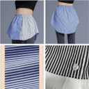 WaJuemy Shirt Extender for Women Layering Fake Top Lower Sweep Shirts Extenders Removable Undershirt Half Slip Layer (Blue)