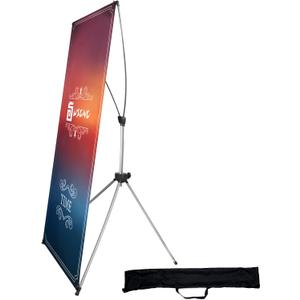 USCNC X Banner Stand Adjustable Fit Banner 23 x 63 to 32 x 78 Inch, Portable Travel Bag, Bigger, More Adaptable Advertising, Stores, Tradeshow, Restaurant, Event, Birthday & Party (1 Pack)