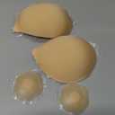 Niidor Adhesive Bra Strapless Ultra Sticky Invisible Push up Silicone Bra Multiple Colors Sizes Reusable for Backless Dress (Nude)