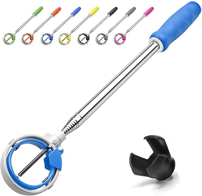 Golf Ball Retriever, Golf Ball Retrievers Telescopic for Water with Spring Release-Ready Head, Balls Retriever Tool Golf with Locking Clip, Grabber Tool, Golf Accessories Golf Gift for Men (9ft, black)