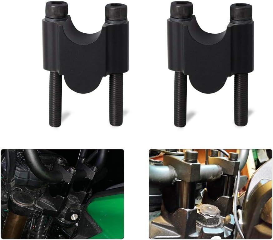 Universal 7/8" Motorcycle Handlebar Risers, 30mm Height Handle Bar Mount Clamp Adapter Compatible with Honda, Yamaha, Kawasaki, Suzuki, Dirt Bike, ATV, Scooter (Black, Pair)
