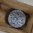 Vancasso SELENE Plates and Bowls Set for 6, 18 Pieces Dinnerware Sets, Mircowave and Dishwasher Safe Dishes Set, Porcelain Blue Dinnerware