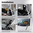 No-Drill Engine Hood Hinge Ditch LED Mount Brackets for Auxiliary Offroad Pod Work Light, Fit Cowl Panel at Windshield Base Compatible with 2nd Gen Tacoma 2005-2015