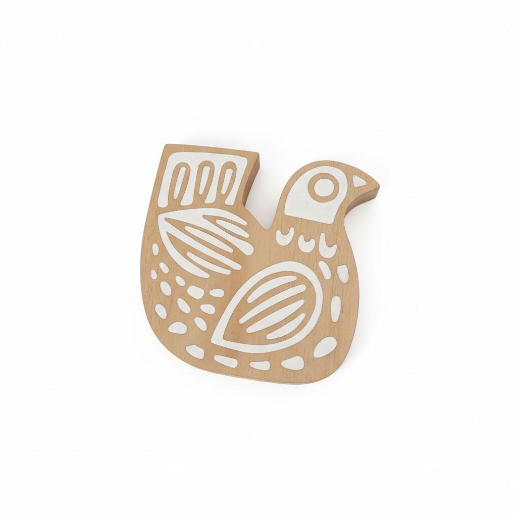 Textile Printing Block Bird Hand Carved Wooden Stamp Wood Block Printing Textile Stamps for Fabric/Pottery Blocks- 6 Inch