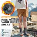 Anlisim Kids Merino Wool Hiking Socks Boys Girls Toddlers Thermal Winter Warm Boot Thick Cushion Gift Socks 6 Pairs (Brown, M)