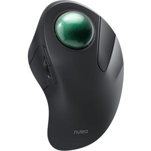 Nulea Wireless Ergonomic Trackball Mouse, Rechargeable, Bluetooth Rollerball Mouse, 44mm Index Finger Trackball, 5 Adjustable DPI, Compatible with PC, Laptop, iPad, Mac, Windows, Android