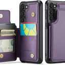 Vinich for Samsung Galaxy S23 Wallet Case with Card Holder, RFID Blocking Credit Slots Kickstand Shockproof Phone Cover Fit for Galaxy S23 6.1" Purple