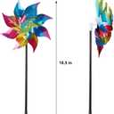 Hausse 10 Pack Reflective Pinwheels Wind Spinner, Extra Sparkly Rainbow Pinwheel with Stakes, Bird Repellent Blinder Devices Deterrent to Scare Birds Away from Yard Patio Farm Garden, Colorful