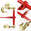 ENJ 2 Pack 3/8"-1/2" Ratchet Load Binder w/ 1/2" Grab & Slip Hook