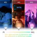 RGB LED Color Changing Light Bulb, 12W Dimmable Bluetooth Light Bulbs with E26 Base, Compatible with Mobile App & Remote Controller, Featuring Millions of Colors and Multiple Dynamic Modes (2 Pack)