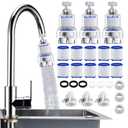 3 Pack Sink Water Filter Faucet, 360 Rotating Faucet Filter for Bathroom & Kitchen Sink, 3 Modes Bathroom Faucet Filter Removes Chlorine Fluoride Heavy Metals Hard Water for Home Kitchen & Bathroom
