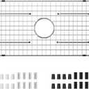 Sink Bottom Grid 24-1/8" x 12-5/8", Centered Drain with Corner Radius 1-1/2", Sink Protector Stainless Steel Material