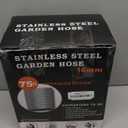 Stainless Steel Garden Hose 75 ft Heavy Duty Metal Water Hoses with 10 Function Water Hose Nozzles for Yard Outdoor