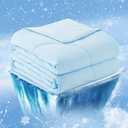 Cozy Bliss Cooling Comforter Queen Size, Cooling Blankets for Hot Sleepers and Night Sweats, Sky Blue Summer Comforter for Queen Size Bed, Breathable Soft Lightweight Silk Smooth