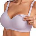 Avidlove Women's Seamless Bras Nursing Bras for Breastfeeding Tshirt Everyday Bra (Purple, S)