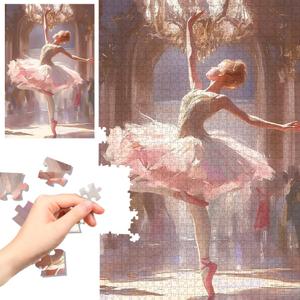 1000 Piece Large Jigsaw Puzzles for Adults: Romantic & Elegant Ballerina Fantasy Art in Archway - Challenging Educational Puzzle for Mindfulness & Family Bonding