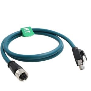 Ethernet Cable M12 X-Coded 8 Pin Female to RJ45 Cat7e Patch Cord for Industrial Automation Actuator Sensor Profibus Network Switches 2M
