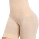 Shapewear Shorts Tummy Control for Women High Waisted Body Shaper Underwear Waist Trainer Butt Lifter Under Dress Shorts, Size M, Beige