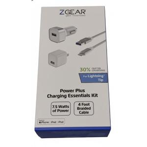 ZGear Power Plus Charging Essentials 3 Pc Kit 7.5Watt 4Ft