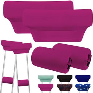 SPRING SEAON Crutch Pads and Hand Grips Set - Soft Underarm Cushion Pads and Handle Covers for Crutches, Breathable & Washable Padding for Adult & Youth Crutches-Comfortable Armpit Support (Dark Purple)